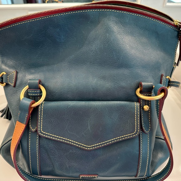Dooney & Bourke Handbags - Dooney & Bourke Blue/Denim Leather Shoulder Bag